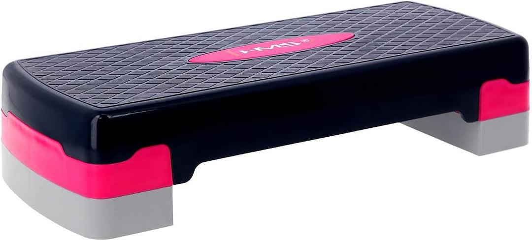 HMS Steppbrett Crossfit Fitness Stepper 3-Stufen Stepper Step-Bench - Rosa-grau - AS002