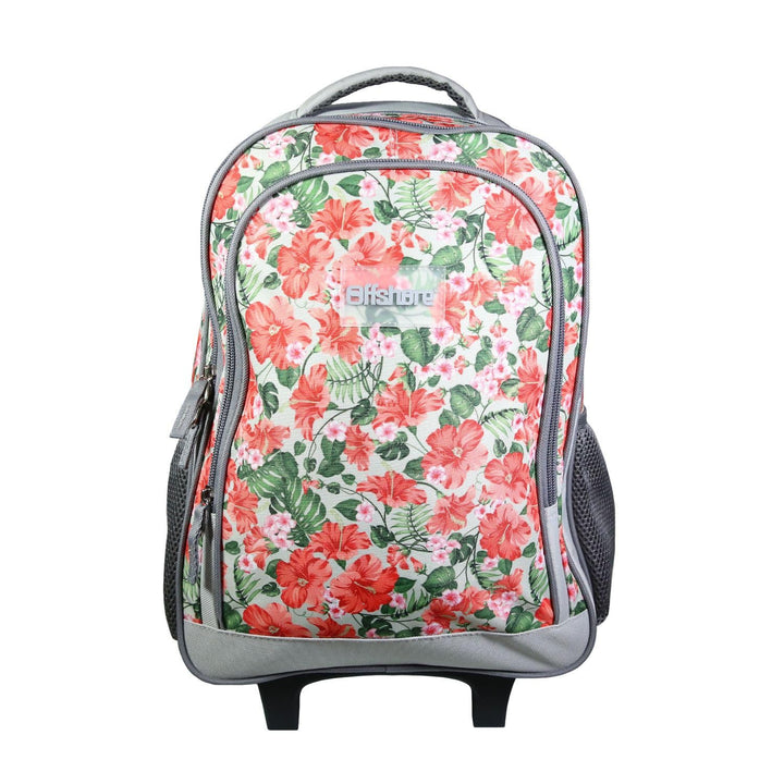 BAGTROTTER Rucksack mit Rollen Offshore Grau Blumen