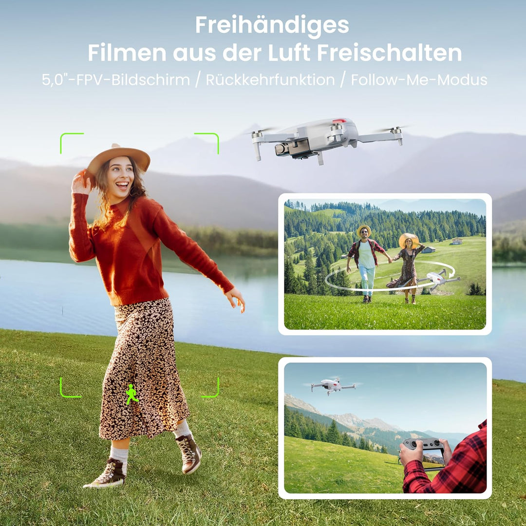 GPS Drohne mit Kamera EIS 4K für Erwachsene, mit Bildschirm auf Controller, 70 Minuten Flugzeit, 10