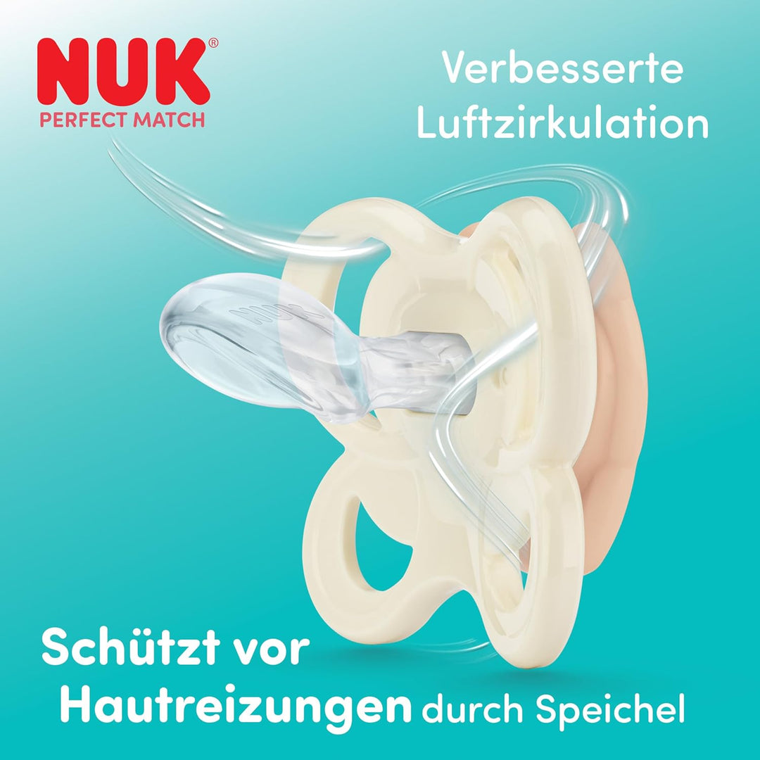 NUK Perfect Match Babyflaschen & Schnuller-Set | 0–6 Monate | 3 x Anti-Kolik-Flaschen (150 ml, 260 m