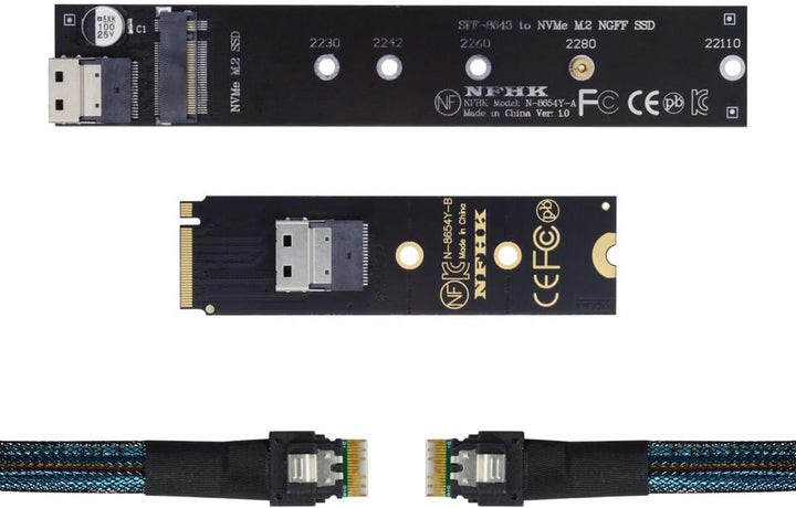 chenyang CY M.2 NVME NGFF M-Key SSD Stecker auf Buchse Verlängerungskabel 40cm mit SFF-8654 Steckera