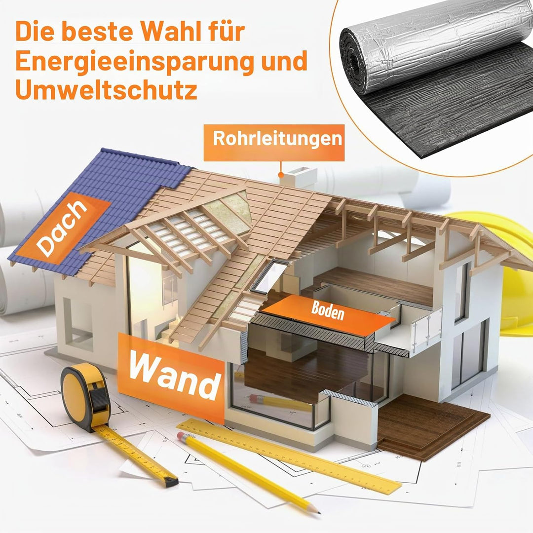 Selbstklebend Dämmmatten 10mm/200x50cm=1m² Schallschutzmatte Dämmung Isolierung Schallschutz Feuchti