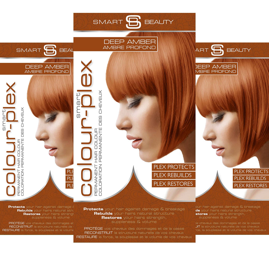Haarfarbe Bernstein dauerhaft mit Smart Plex Anti-Haarbruch-Technologie (3er Pack) für Schutz und Kr