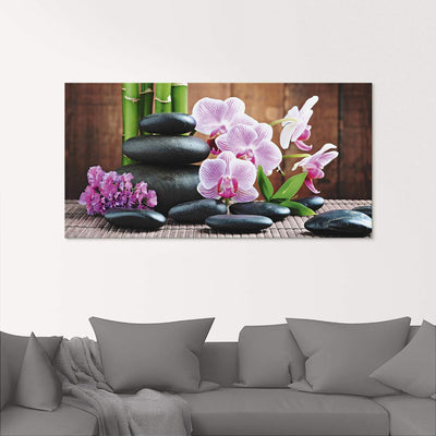 ARTland Glasbilder Wandbild Glas Bild 4 teilig 120x70 cm Querformat Zen Asien Asiatisch Wellness Spa