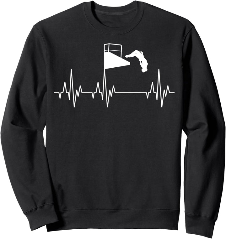 Wasserspringen Wasserspringer Turmspringen Herzschlag Lustig Sweatshirt