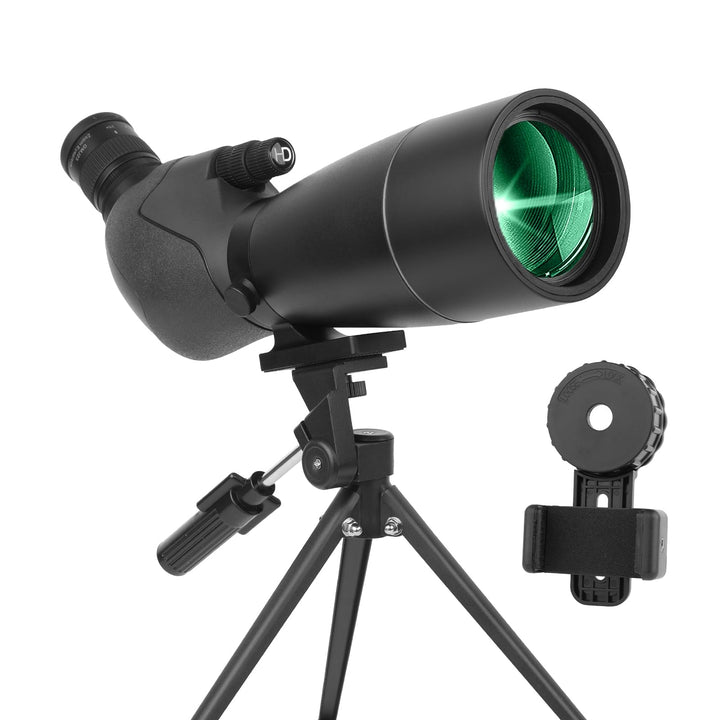 25-75X70 Spektiv für Zielschiessen - HD Spektiv mit Stativ Tragetasche & Smartphone Halterung - BAK4