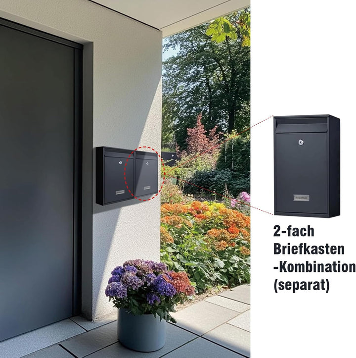 Zedelmaier Mehrfamilienhaus personalisiert 2er Briefkastensysteme DIN C4 Briefkastenanlage Briefkäst