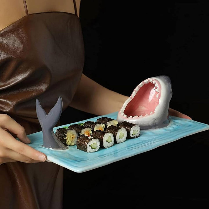 Generisch Hai-Sushi-Teller, Hai-Keramik-Sushi-Teller, Shark Sushi Teller Keramik Sushi Teller, Shark