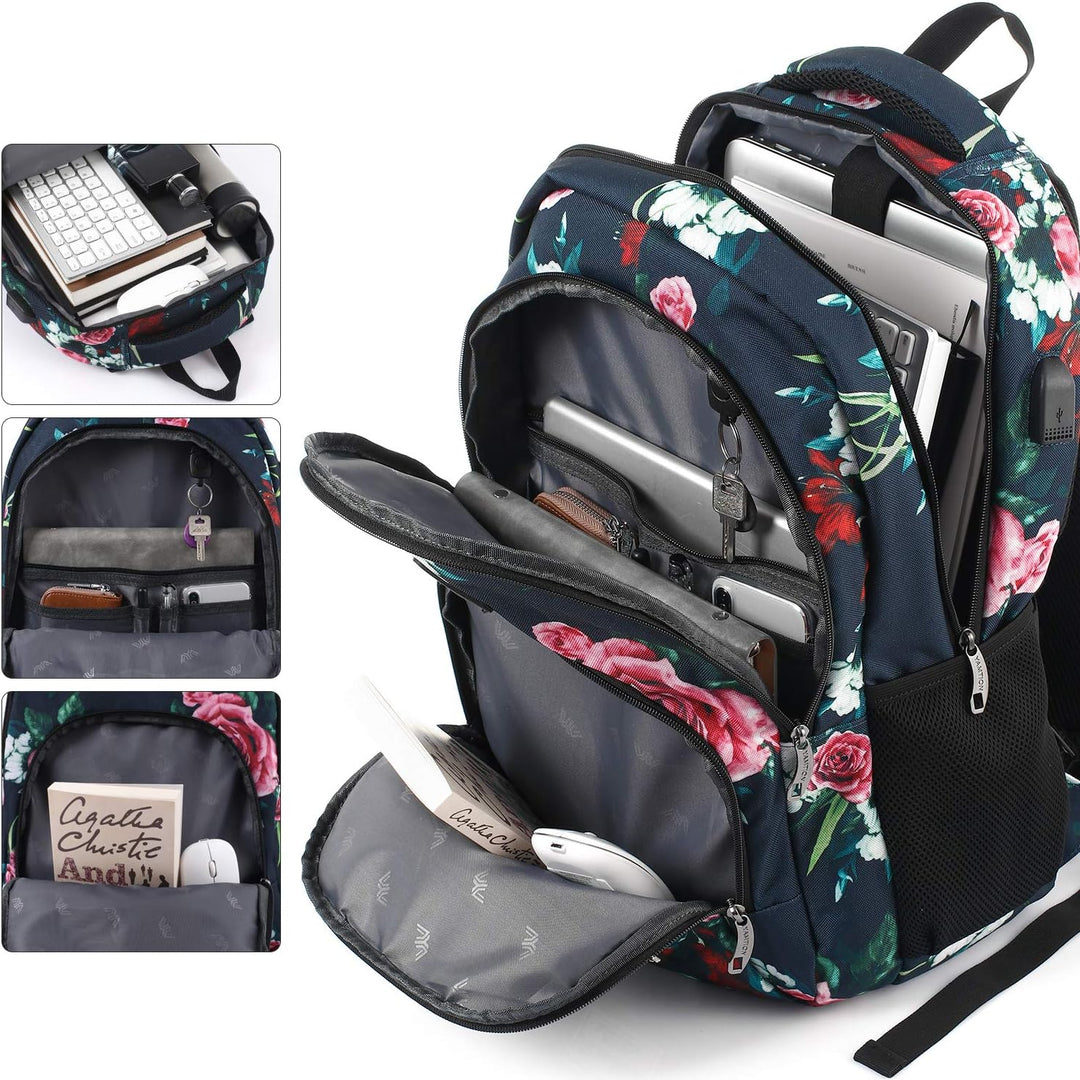 YAMTION Rucksack Damen,Schulrucksack Mädchen Teenager Tagesrucksack Frauen mit Laptopfach für Schule