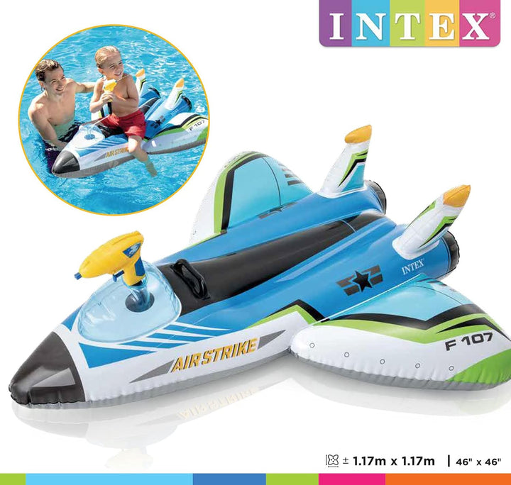Intex Water Gun Plane Ride-ONS, 117 x 117 cm Weiss Einheitsgrösse (Packung mit 2), Weiß Einheit
