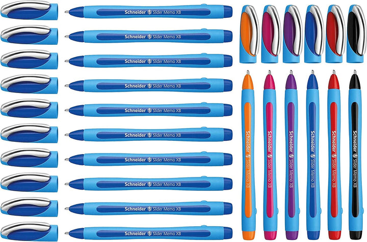 Schneider Slider Memo XB Kugelschreiber 10er Packung (10 + 6er (blau + Sortiert))