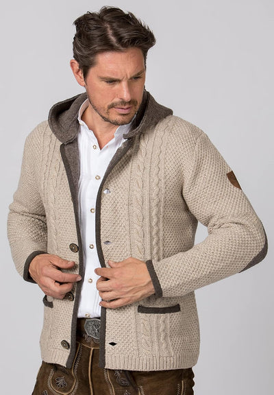 Stockerpoint Herren Jacke Milan Strickjacke, Natur, Standard