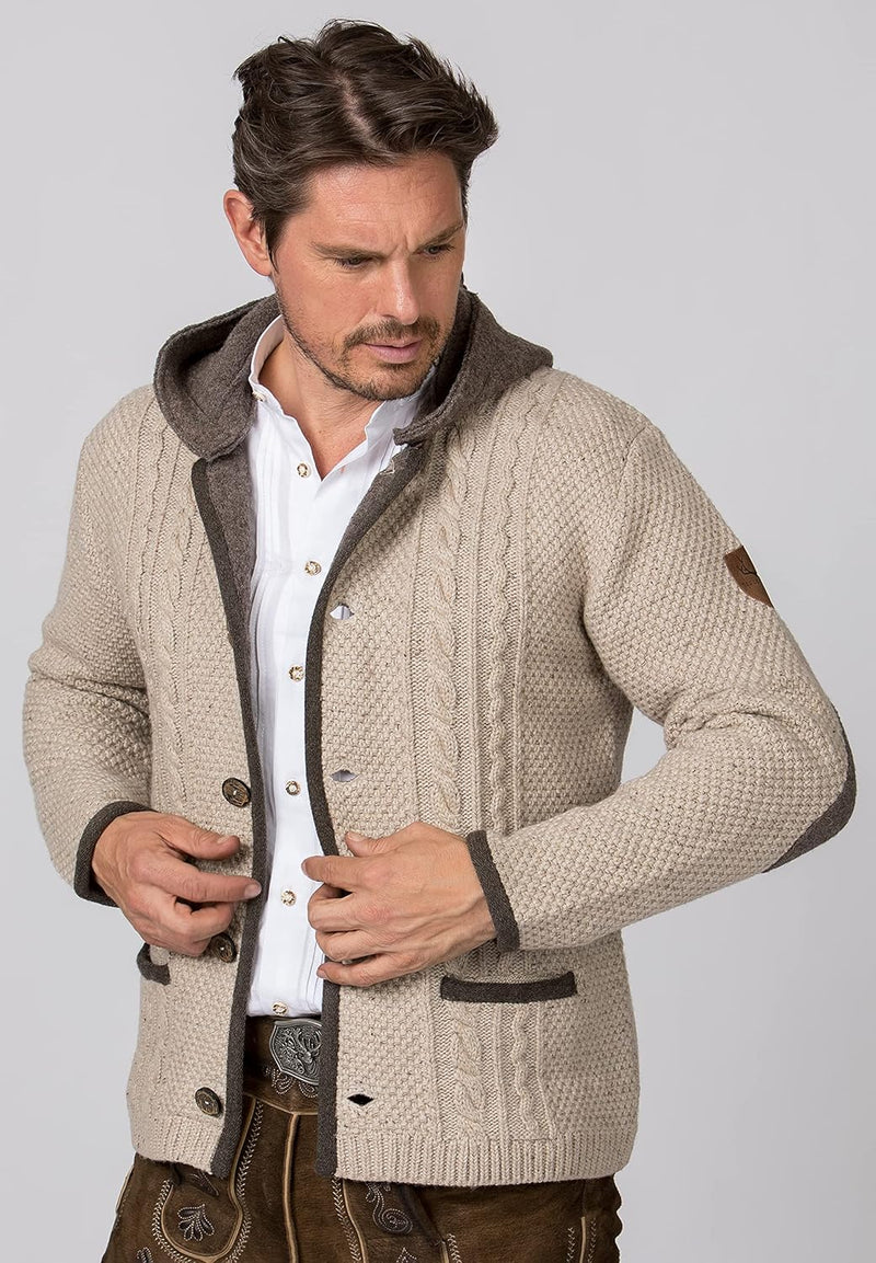 Stockerpoint Herren Jacke Milan Strickjacke, Natur, Standard