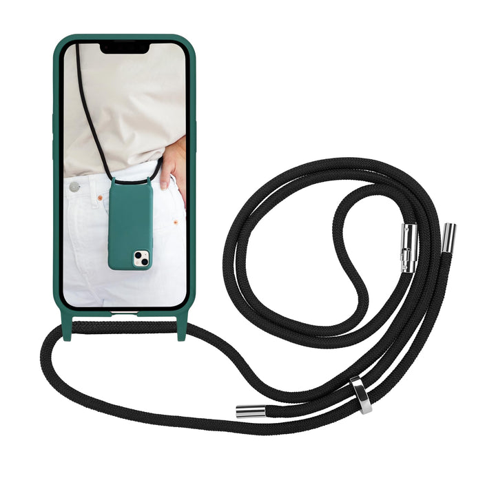 Artwizz HangOn Case kompatibel mit [iPhone 13] - Elastische Schutzhülle aus Silikon als Handykette z