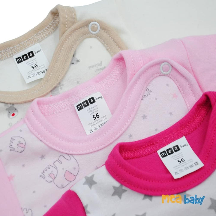 Unisex Baby Langarm Body aus 100% Baumwolle im 5er Pack, Baby Langarm Wickelbody mit Print, Baby Wic