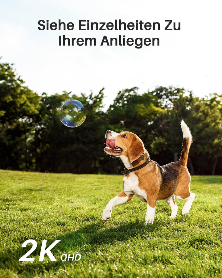 WUUK Überwachungskamera Aussen Akku Solar Set, 2K WLAN Kamera Outdoor, 32G Lokaler Speicher, Kompati