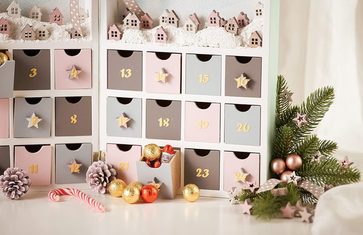 VBS Klappschränkchen/Adventskalender weiss Holz 30x21,5x9cm