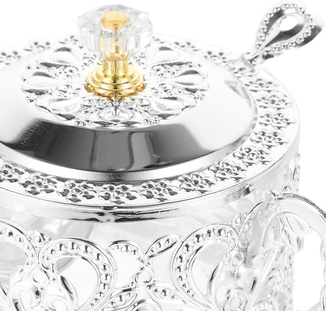 Toyvian Vorratsglas Aus Kunstglas Mit Deckel Und Löffel Transparente Zuckerdose Für Küche Praktische