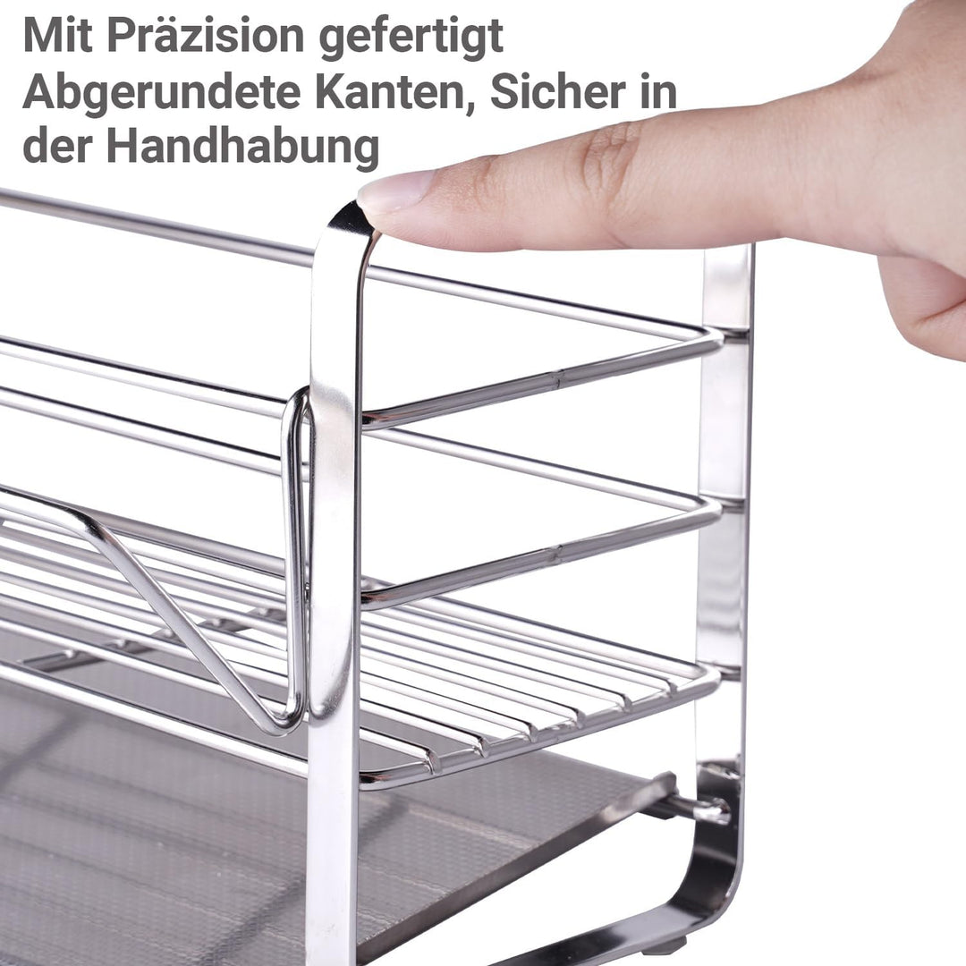 Spülbecken Organizer, Spüle Organizer für Küche, Sink Organizer mit Abflusswanne &amp; Handtuchhalter, S