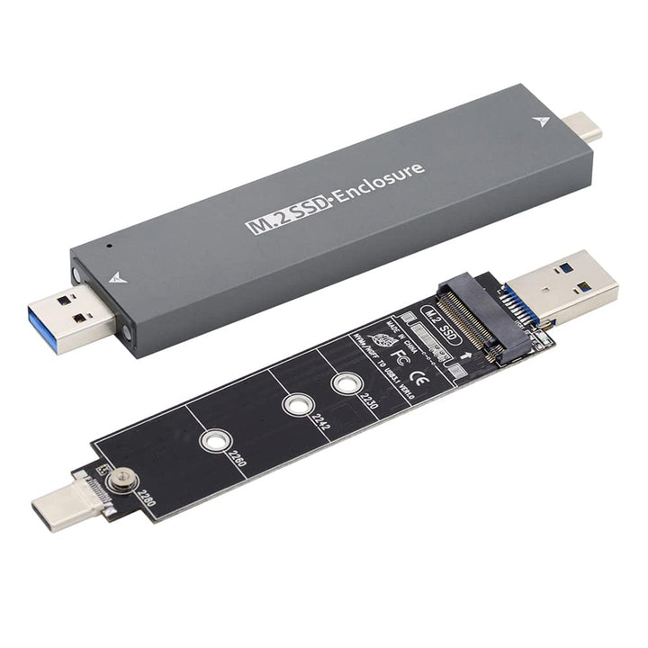 Cablecc Combo Typ-C & USB 3.0 zu NVME M-Key M.2 NGFF SATA SSD PCBA Gehäuse 2280/2242/2230mm Adapter