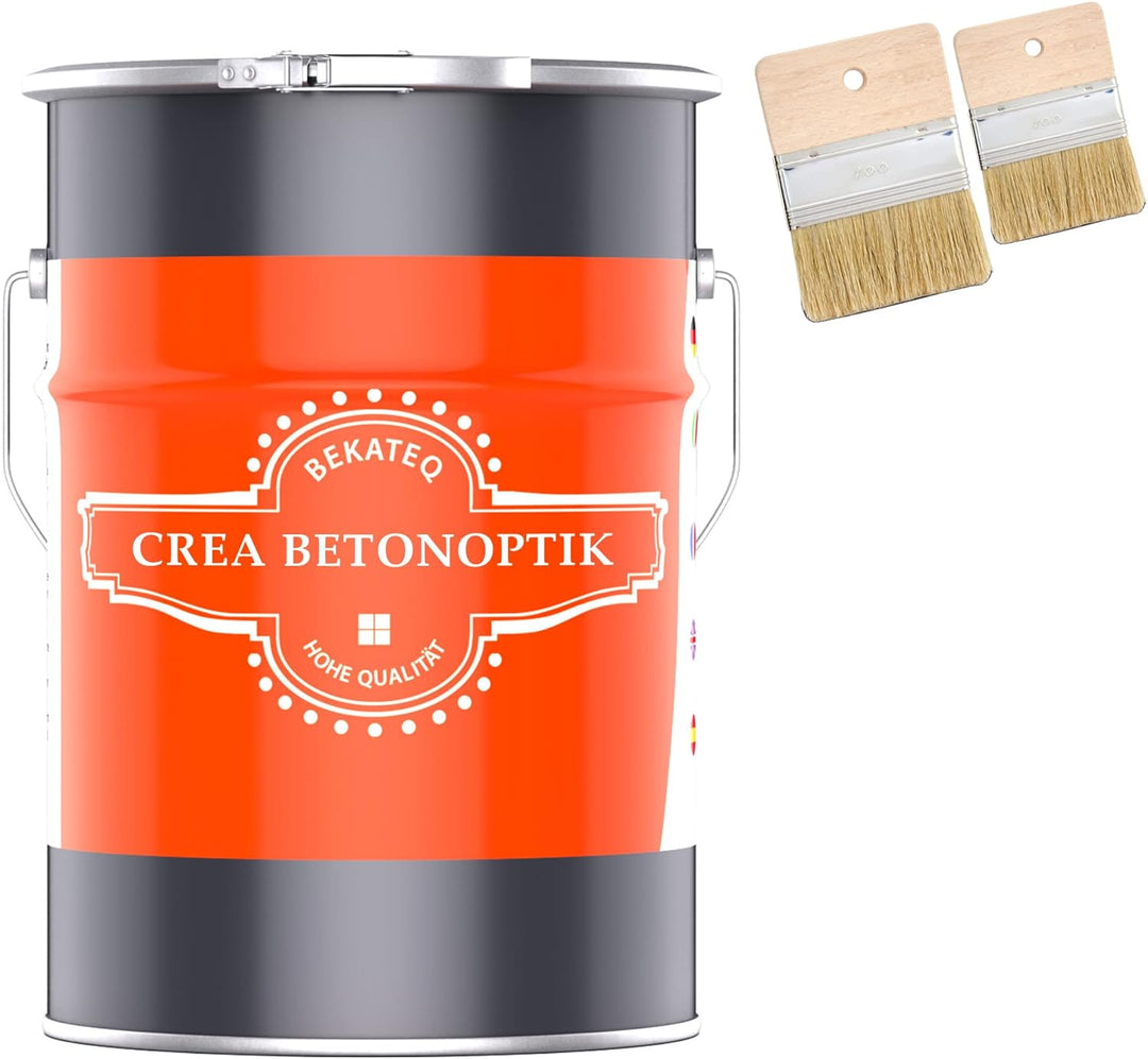 BEKATEQ Betonoptik in Betongrau 6kg, Limewash Style Betonlook bis 15qm Betonspachtel inkl. Werkzeug,
