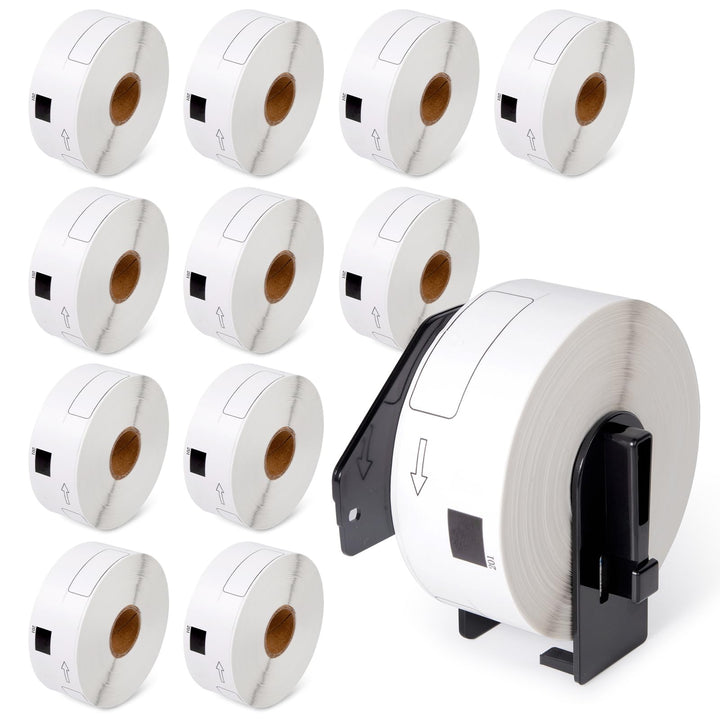 MarkField 12x DK-11201 Etikettenrollen 29mm(B) x 90mm(L) Einzeletiketten Adressetiketten Kompatible
