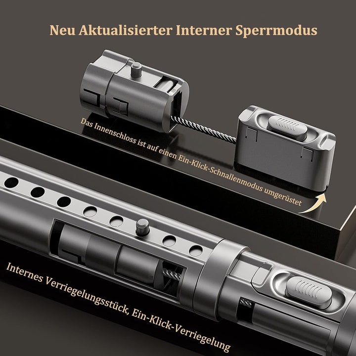Gardinenstange ohne Bohren 300-400cm, Ø32mm Weiss Multifunktionale Vorhangstange zum Einklemmen - Au