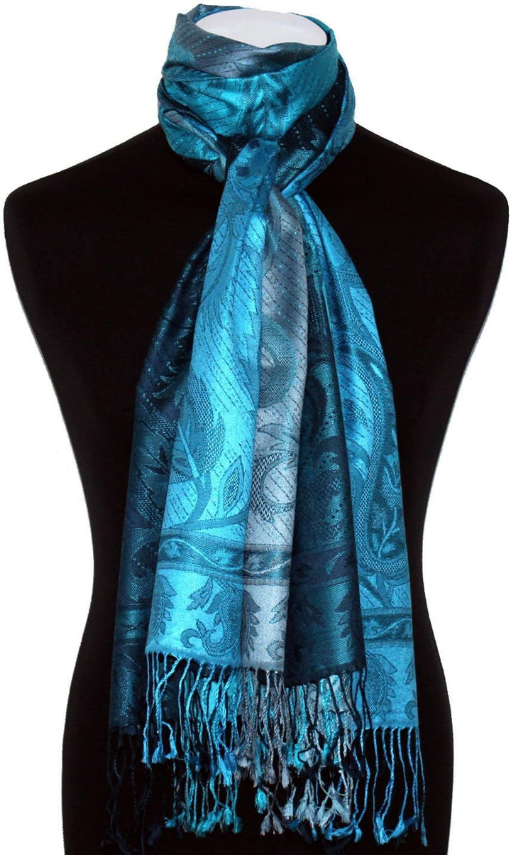 Lorenzo Cana Luxus Pashmina Damenschal Schaltuch jacquardgewebt 100% Seide 70 cm x 190 cm Paisleymus