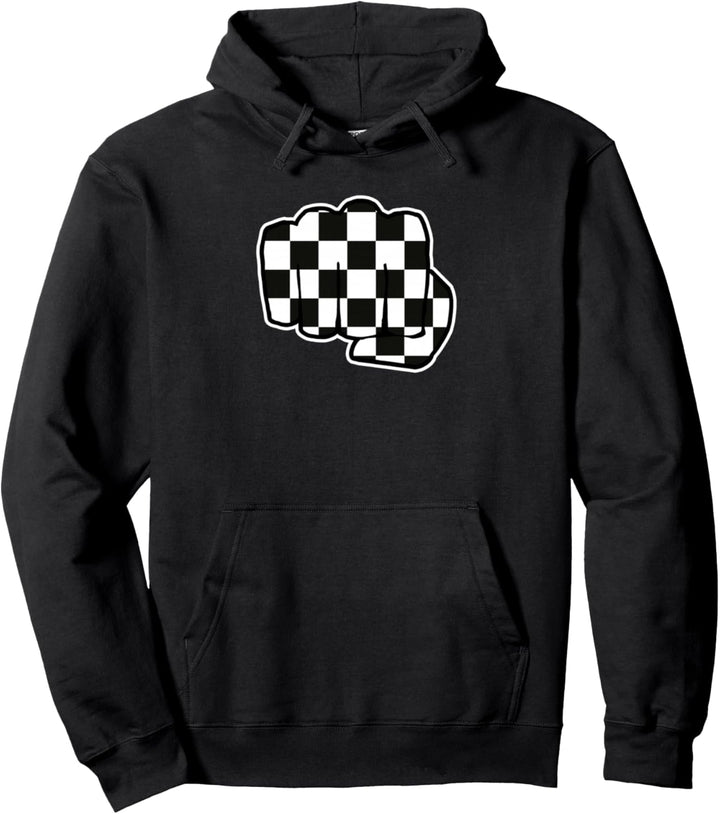 Faust im Schachbrettmuster Pullover Hoodie