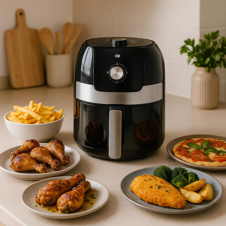 alpina Airfryer 3,5L - Heissluftfritteuse 1400W - Temperatur Einstellbar von 80 bis 200 °C - für 3 b
