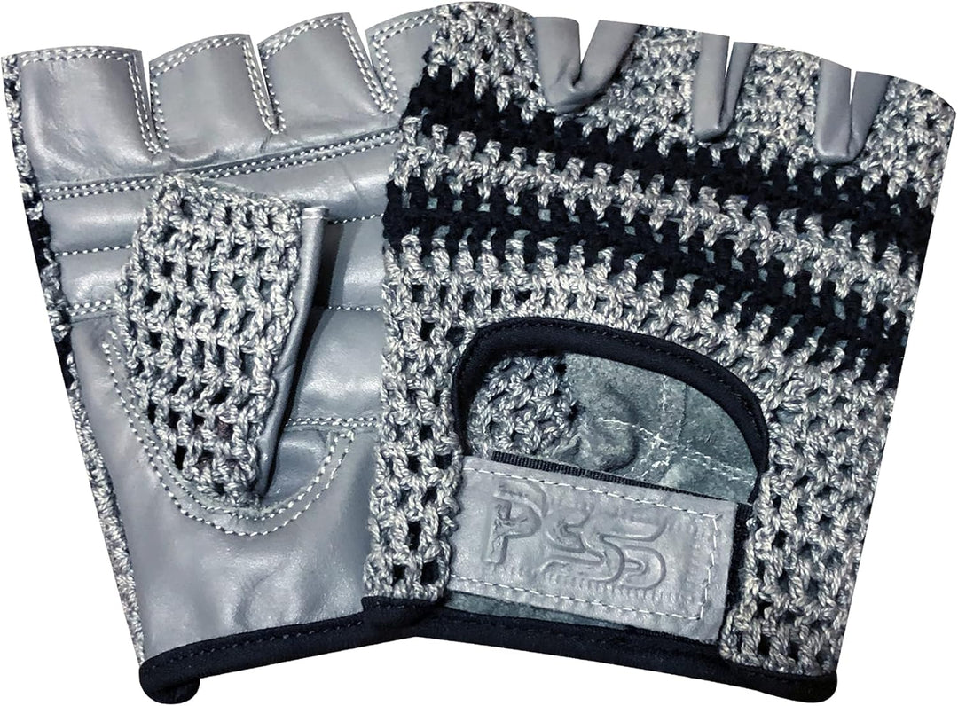 PSS Fingerlose Halbfinger Gepolstert Leder Netz Handschuhe Herren Manner Muskeltraining Bodybuilding