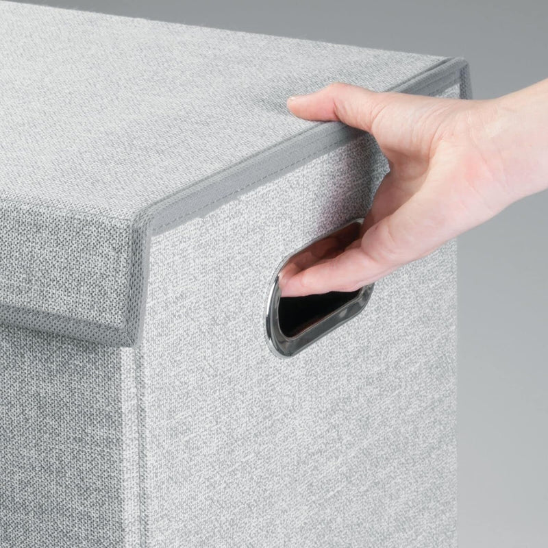 mDesign 2er-Set Wäschetruhe aus atmungsaktivem Polypropylen – Design Wäschekorb für Waschküche, Bad