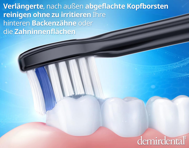 8er demirdental Ersatzbürsten passend für Philips Sonicare, Mini Aktivkohle Aufsätze & Aufsteckbürst