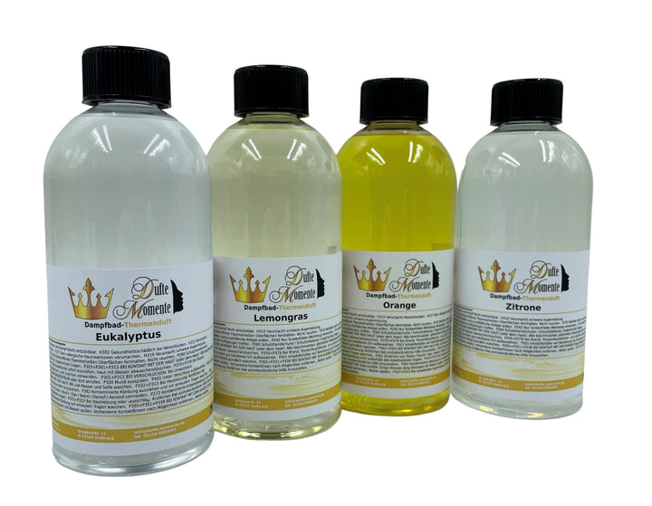 Dufte Momente | Dampfbad Duft Konzentrat 4 x 500ml | naturreine und natürliche ätherische Öle | für