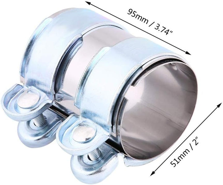 Qiilu Auspuff Schelle Auspuff Schlauchschellen Befestigungsschelle 2.5 Zoll mit Schrauben