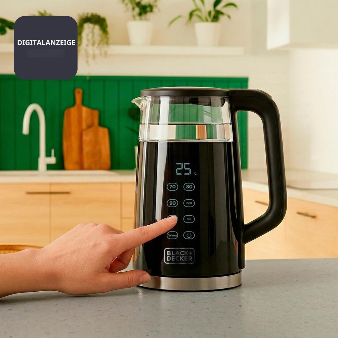 Black+Decker - Elektrischer Wasserkocher BXKE2206E | 2200W | 1,7L Kapazität | 7 Temperaturstufen | D