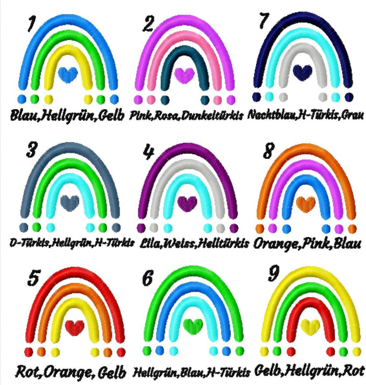 Personalisierte Zeugnismappe A4 aus Filz | Bunter Regenbogen| hochwertig bestickt | Schulkind | Gesc