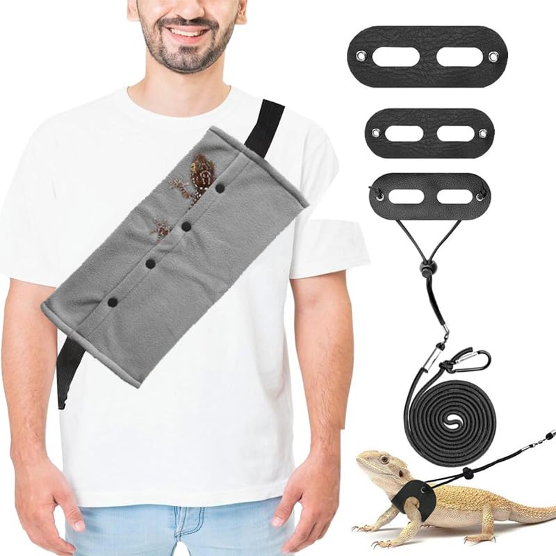 Tragetasche für Kleintiere, kleine Tiertasche für Bartagamen, Eidechsen und Reptilien, mit verstellb