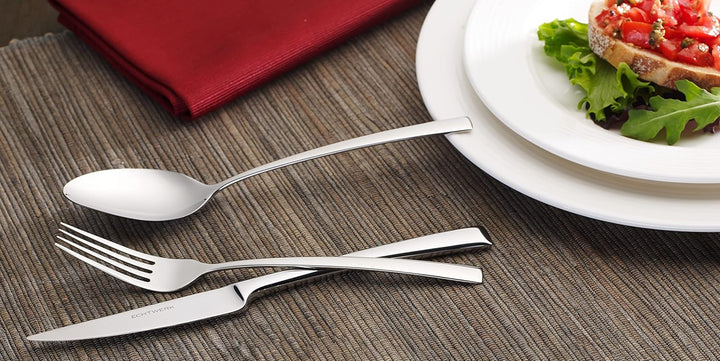 ECHTWERK Tafelbesteck Avelino, Silber Edition, 30-teilig, Essbesteck für bis zu 6 Personen, Edelstah