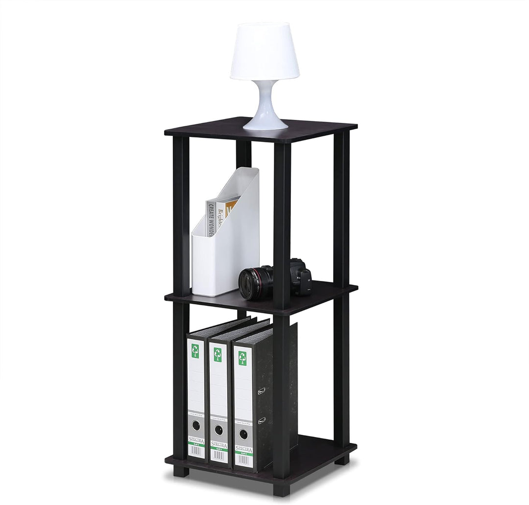 Furinno Simplistic Sofatisch, Couchtisch, Beistelltisch, mit 2 Ebenen, 2-er Set, Dunkle Walnuss, 39.