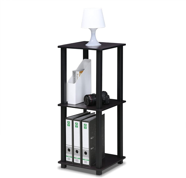 Furinno Simplistic Sofatisch, Couchtisch, Beistelltisch, mit 2 Ebenen, 2-er Set, Dunkle Walnuss, 39.