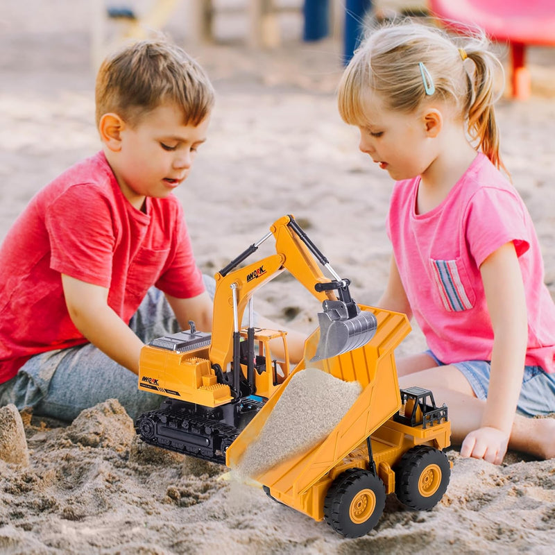 Highttoy Ferngesteuerter Kipper Dumper für Kinder, 6 Kanal RC Kipper Kipplaster Spielzeug Baustellen