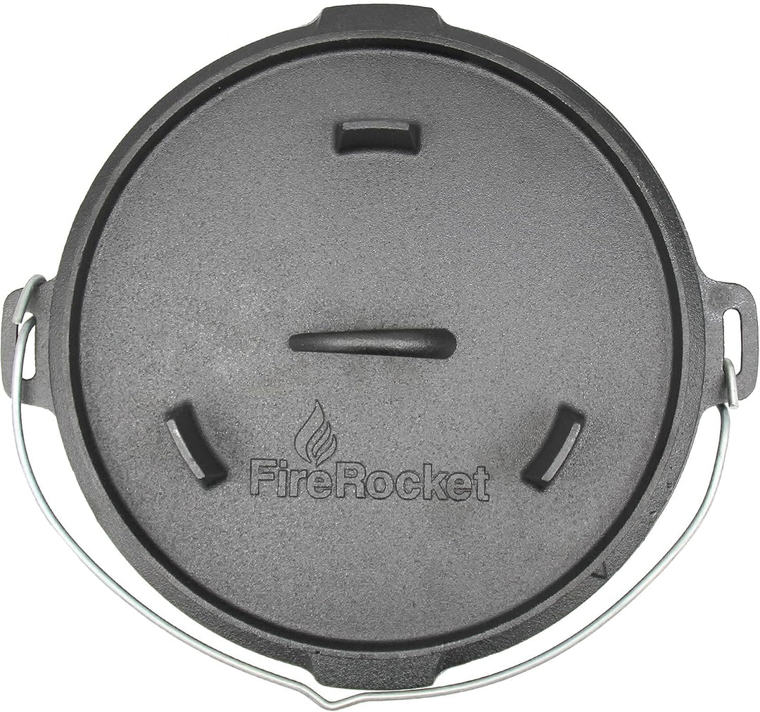 FireRocket Dutch Oven 6qt 5,5 ohne Füsse premium Gusseisen Schmortopf Gusstopf Feuertopf niederländi