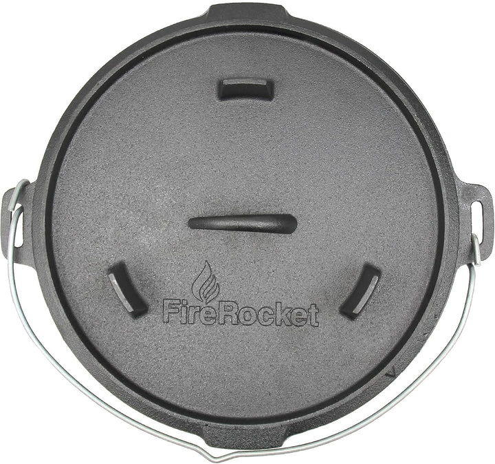 FireRocket Dutch Oven 6qt 5,5 ohne Füsse premium Gusseisen Schmortopf Gusstopf Feuertopf niederländi
