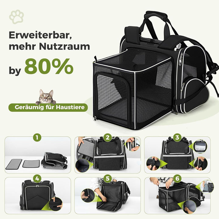 Lekesky Katzenrucksack Bubble Haustier Rucksack mit Netzfenster, Hunderucksack Erweiterbar Tragbare