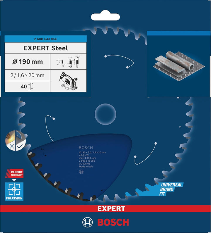 Bosch Accessories Bosch Professional 1x Kreissägeblatt Expert for Steel (für Stahl, Sägeblatt Ø 190