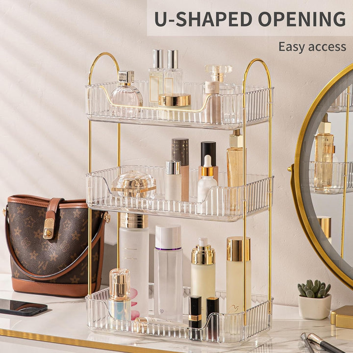 LEIKOSUP Makeup Organizer, Kosmetik Organizer 3 Ebenen, Cosmetics Beauty Organizer, Skincare Organiz