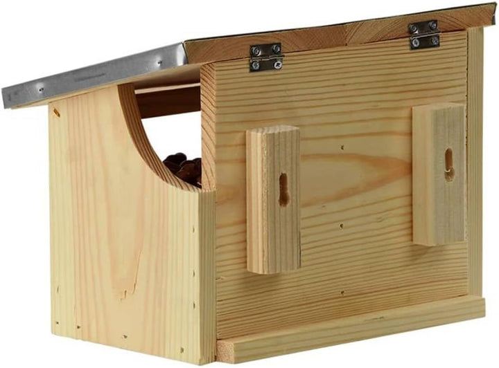 Esschert Design Eichhörnchen Futterhaus doppelt aus, 25,3 x 17,6 x 18,7 cm, Nistkasten, Futterstatio
