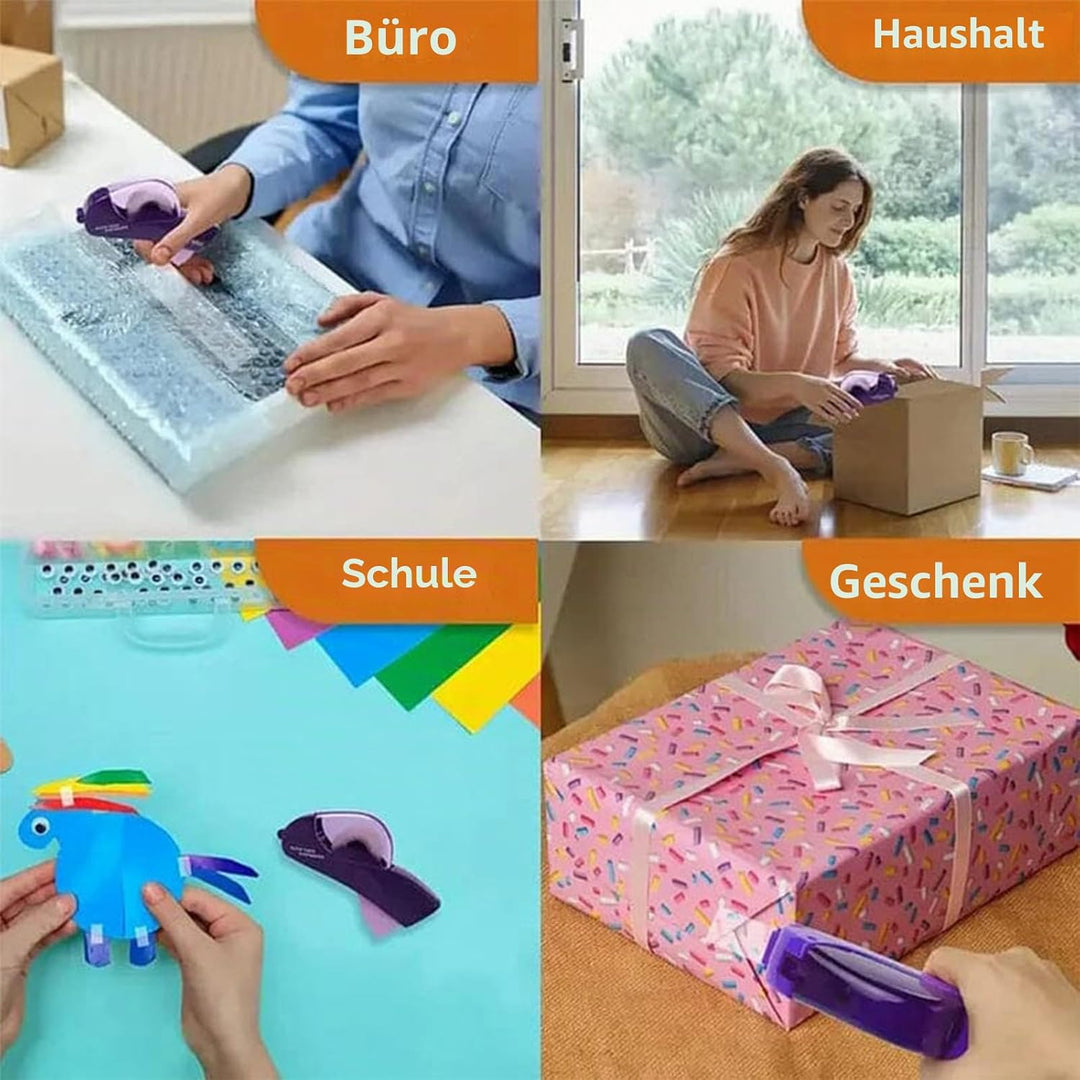 Automatischer Klebebandabroller - Handheld Automatic Tape Dispenser für Geschenke und Pakete Lila, L