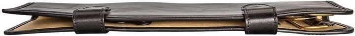 Maxwell Scott Handgefertigtes Herren Leder Krawattenetui Tivoli in Schwarz, Schwarz